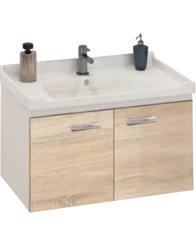Тумба с раковиной Comforty Рига 80 00004139026 подвесная Дуб сонома