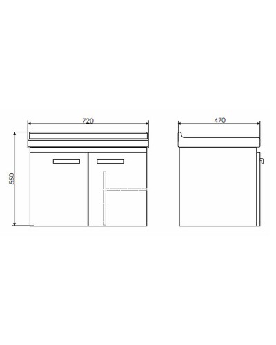 Тумба с раковиной Comforty Рига 70 00004142215 подвесная Дуб сонома
