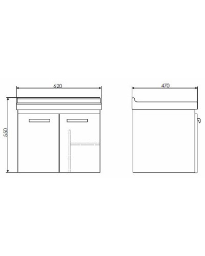 Тумба с раковиной Comforty Рига 60 00004142213 подвесная Дуб сонома