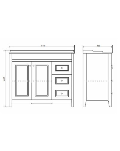 Тумба с раковиной Comforty Тбилиси 90 00003132630 Белая