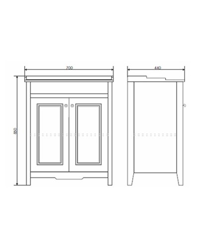 Тумба с раковиной Comforty Тбилиси 70 00003132629 Белая