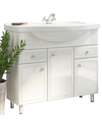 Тумба с раковиной Comforty Сочи 100 00004134582 Белая