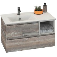 Тумба с раковиной Comforty Турин 90L 00004137135 подвесная Дуб бежевый