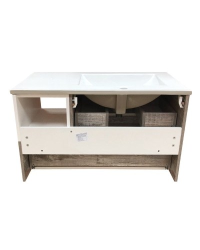 Тумба с раковиной Comforty Турин 90L 00004137135 подвесная Дуб бежевый