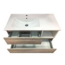 Тумба с раковиной Comforty Турин 90L 00004137135 подвесная Дуб бежевый