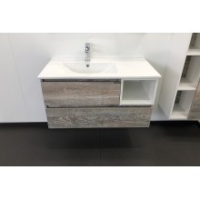 Тумба с раковиной Comforty Турин 90L 00004137135 подвесная Дуб бежевый