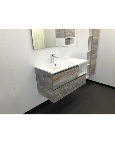 Тумба с раковиной Comforty Турин 90L 00004137135 подвесная Дуб бежевый