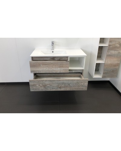 Тумба с раковиной Comforty Турин 90L 00004137135 подвесная Дуб бежевый