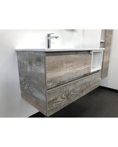 Тумба с раковиной Comforty Турин 90L 00004137135 подвесная Дуб бежевый