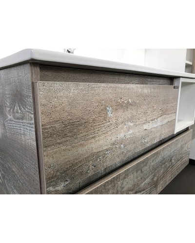 Тумба с раковиной Comforty Турин 90L 00004137135 подвесная Дуб бежевый