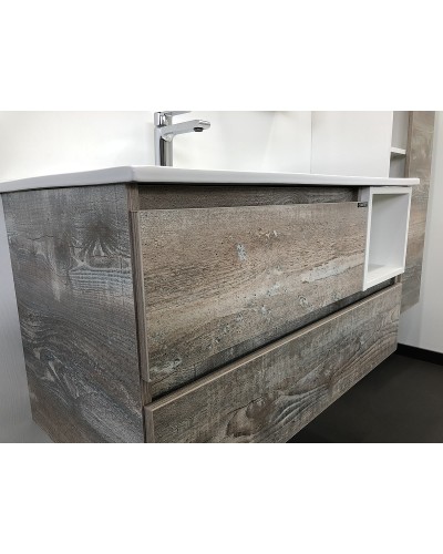 Тумба с раковиной Comforty Турин 90L 00004137135 подвесная Дуб бежевый