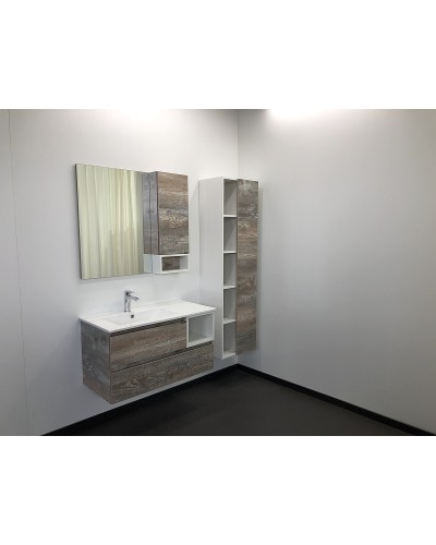 Тумба с раковиной Comforty Турин 90L 00004137135 подвесная Дуб бежевый