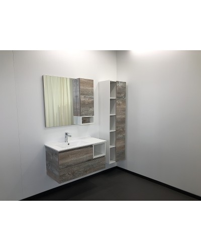 Тумба с раковиной Comforty Турин 90L 00004137135 подвесная Дуб бежевый