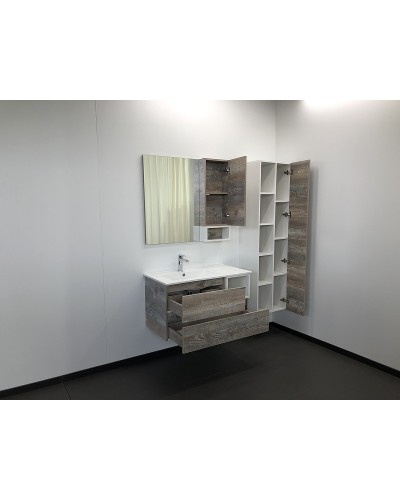 Тумба с раковиной Comforty Турин 90L 00004137135 подвесная Дуб бежевый