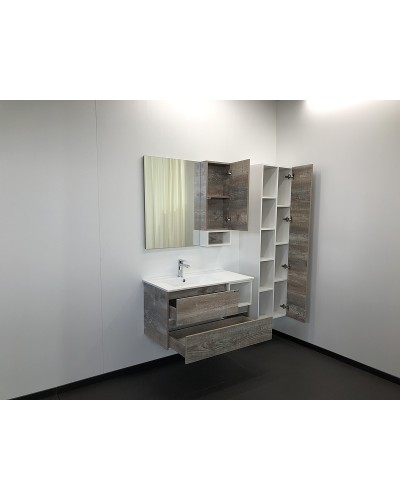 Тумба с раковиной Comforty Турин 90L 00004137135 подвесная Дуб бежевый