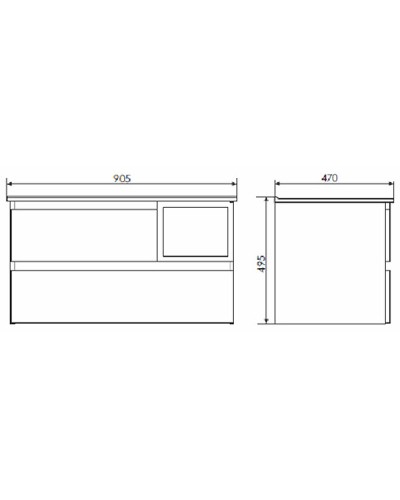 Тумба с раковиной Comforty Турин 90L 00004137135 подвесная Дуб бежевый