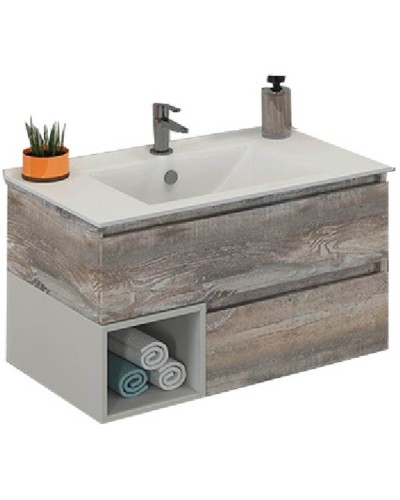 Тумба с раковиной Comforty Турин 90 00004136271 подвесная Дуб бежевый