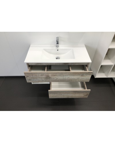 Тумба с раковиной Comforty Турин 90 00004136271 подвесная Дуб бежевый