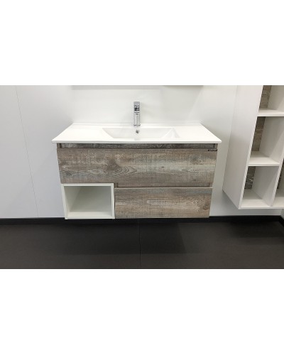 Тумба с раковиной Comforty Турин 90 00004136271 подвесная Дуб бежевый