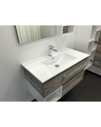 Тумба с раковиной Comforty Турин 90 00004136271 подвесная Дуб бежевый