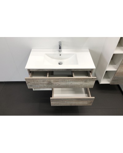 Тумба с раковиной Comforty Турин 90 00004136271 подвесная Дуб бежевый