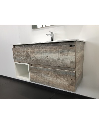 Тумба с раковиной Comforty Турин 90 00004136271 подвесная Дуб бежевый