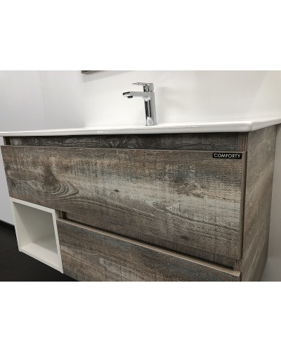 Тумба с раковиной Comforty Турин 90 00004136271 подвесная Дуб бежевый