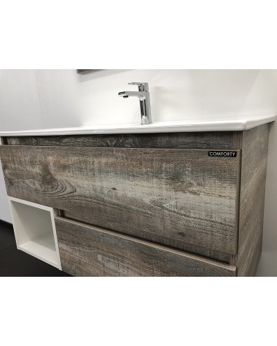 Тумба с раковиной Comforty Турин 90 00004136271 подвесная Дуб бежевый