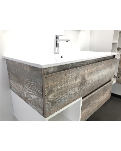 Тумба с раковиной Comforty Турин 90 00004136271 подвесная Дуб бежевый