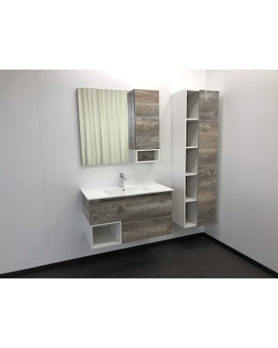 Тумба с раковиной Comforty Турин 90 00004136271 подвесная Дуб бежевый