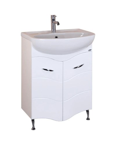 Тумба с раковиной белый глянец 61,5 см Onika Лайн 106043 + 4620008192772