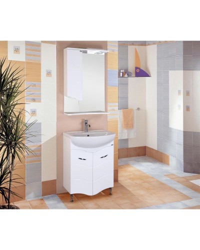 Тумба с раковиной белый глянец 61,5 см Onika Лайн 106043 + 4620008192772