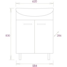 Тумба с раковиной белый глянец 62 см Onika Коралл 106042 + UM-ERI60/1