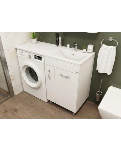 Тумба с раковиной белый глянец 120 см Onika Нави 106021 + 612002