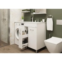 Тумба с раковиной белый глянец 120 см Onika Нави 106021 + 612002