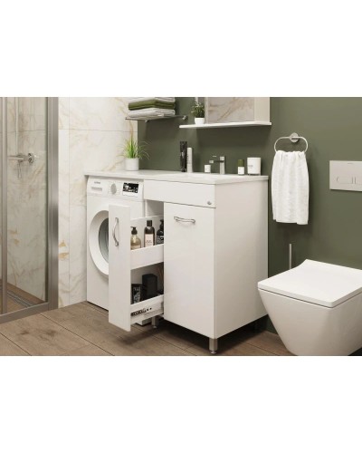 Тумба с раковиной белый глянец 120 см Onika Нави 106021 + 612002