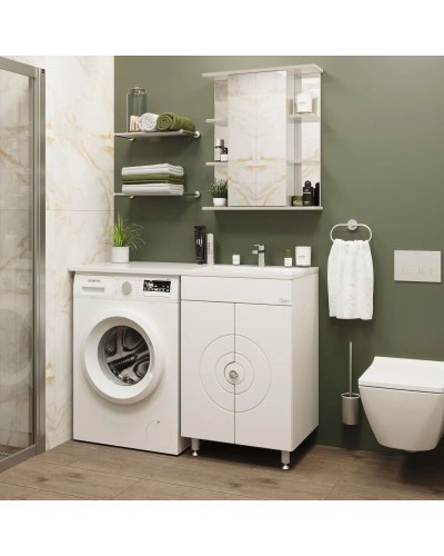 Тумба с раковиной белый глянец 120 см Onika Космос 106019 + 612002