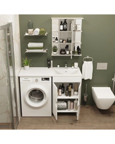 Тумба с раковиной белый глянец 120 см Onika Космос 106019 + 612002