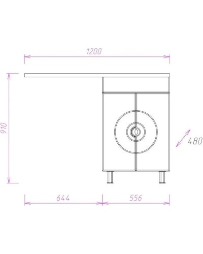 Тумба с раковиной белый глянец 120 см Onika Космос 106019 + 612002