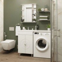 Тумба с раковиной белый глянец 120 см Onika Космос 106019 + 612001