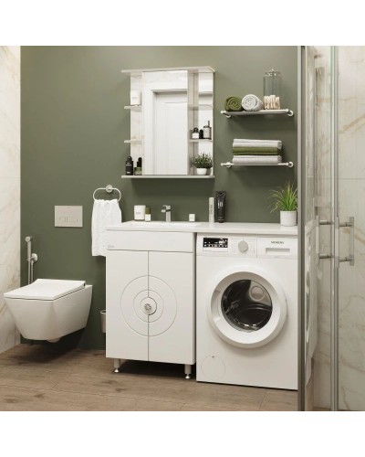 Тумба с раковиной белый глянец 120 см Onika Космос 106019 + 612001