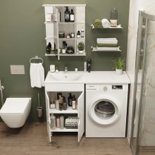 Тумба с раковиной белый глянец 120 см Onika Космос 106019 + 612001