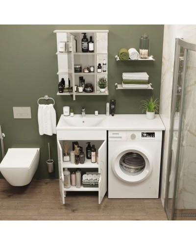 Тумба с раковиной белый глянец 120 см Onika Космос 106019 + 612001