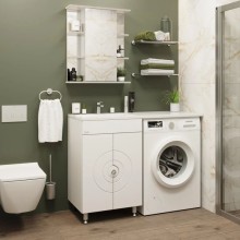 Тумба с раковиной белый глянец 120 см Onika Космос 106019 + 612001