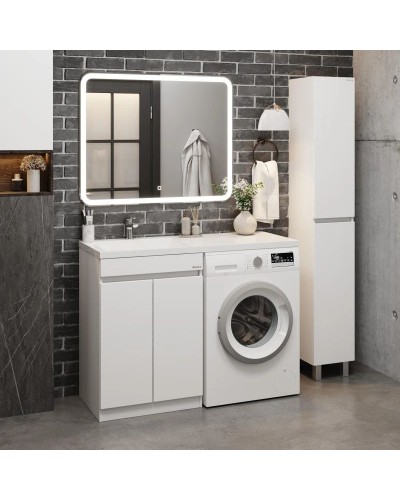 Тумба с раковиной белый глянец 120 см Onika Милтон Нова 105802 + FC-00001871