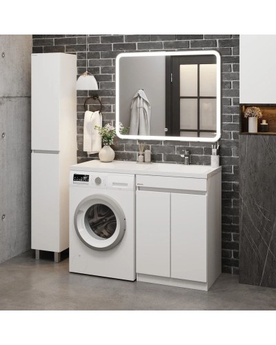 Тумба с раковиной белый глянец 120 см Onika Милтон Нова 105802 + FC-00001870