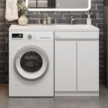 Тумба с раковиной белый глянец 120 см Onika Милтон Нова 105802 + FC-00001870