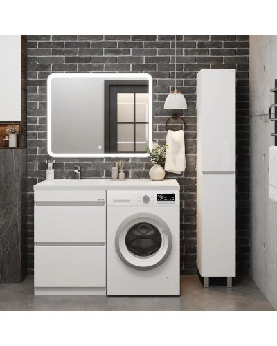 Тумба с раковиной белый глянец 120 см Onika Милтон 105801 + FC-00001871