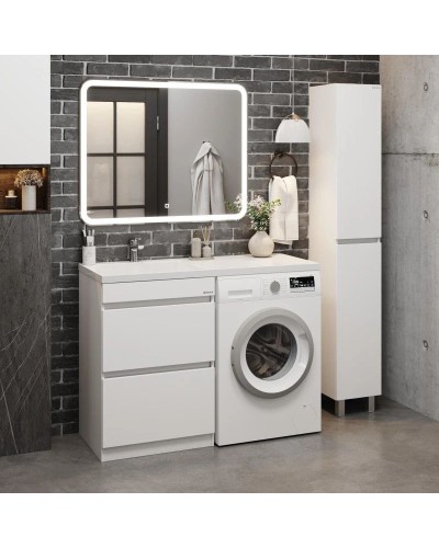 Тумба с раковиной белый глянец 120 см Onika Милтон 105801 + FC-00001871