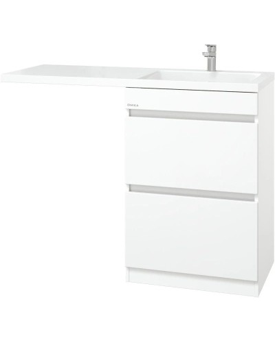 Тумба с раковиной белый глянец 120 см Onika Милтон 105801 + FC-00001870